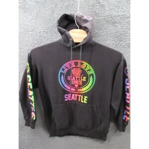 SEATTLE LIVE LOVE City Men's XL POPULAR SPORTS Rainbow Black Hoodie Sweatshirt